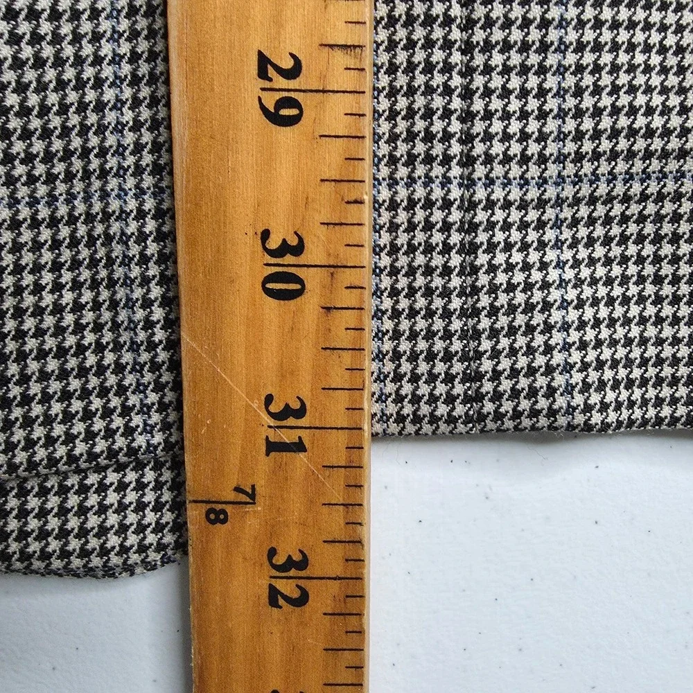 Lauren Ralph Lauren Blazer Mens 42R Gray Sports Coat 2 Buttons Wool‎ Houndstooth